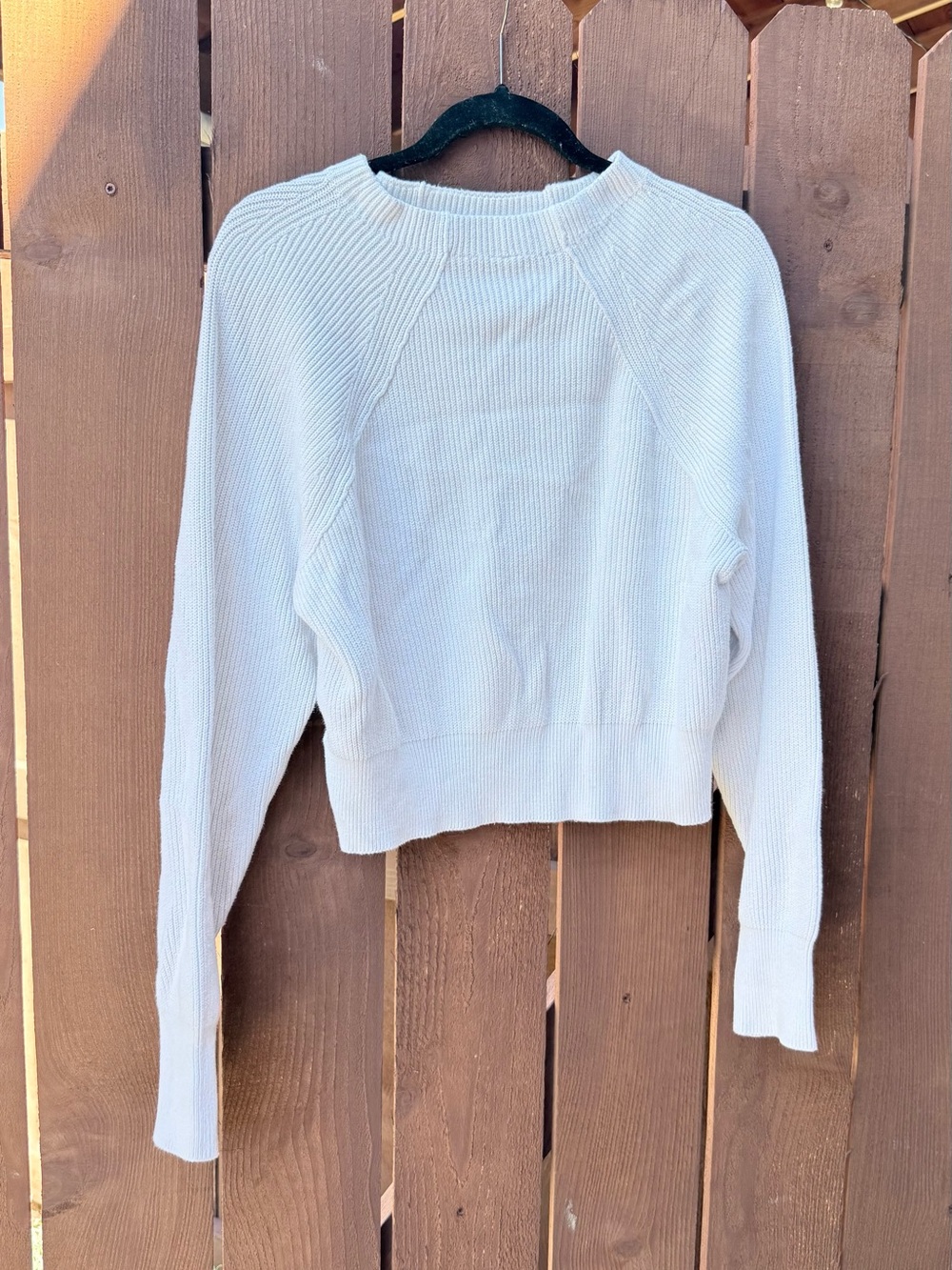 Free People Cream Scoop Neck Knit Sweater